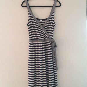 Navy/White Striped Maxi Dress